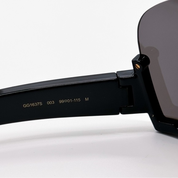 NEW GUCCI GG1637S 003 OVERSIZED BLACK MASK WOMEN SUNGLASSES GUCCI - Picture 11 of 14